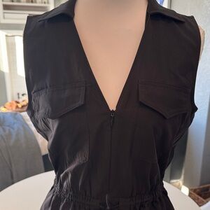 Black Sleeveless V-Neck Jumpsuit